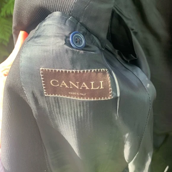 Authentic Canali charcoal wool suit, size European 50